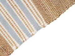 Beliani Jutový koberec 160 x 230 cm béžový/modrý MIRZA