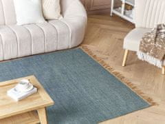 Beliani Jutový koberec 160 x 230 cm modrý LUNIA