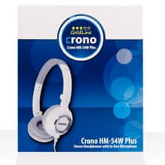 Crono HM-54W Plus - uzavřená sluchátka, 2x 3.5mm jack, bílá/šedá, mikrofon