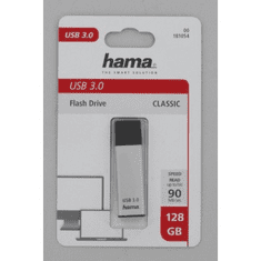 Hama FlashPen Classic, USB 3.0, 128 GB, 40 MB/s, stříbrný