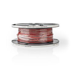 Nedis reproduktorový kabel 2 x 0.75 mm měděný, černý/červený vodič, 100 m cívka (CABR0750BK1000)