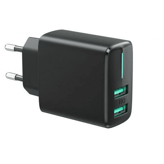 Carcommerce Adaptér - USB nabíječka do zásuvky s výstupem 2 x USB A 1A + 2,4A Rychlonabíječka