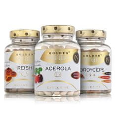 Golden Nature GN Exclusive Acerola 100 cps. + Cordyceps 100 cps. + Reishi 100 cps.