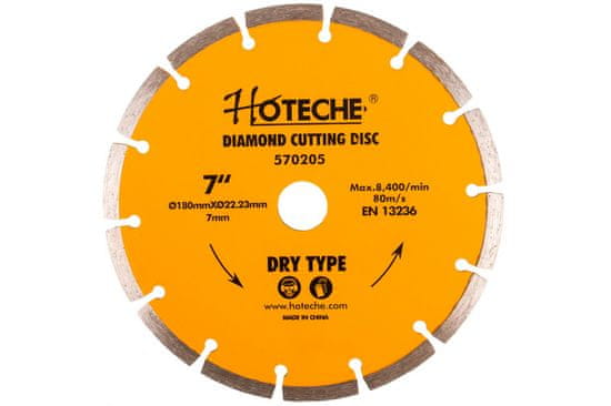 Hoteche Diamantový řezný kotouč 180 mm, segmentový - HT570205