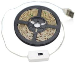 HADEX LED pásek 2m teplý bílý, pohybové čidlo, napájení USB