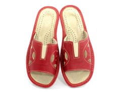 OEM Červené ažurové dámské kožené pantofle r. 36