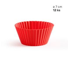 Lékué Silikonové pečicí formy (košíčky) na muffiny 12 ks Lekue | červená