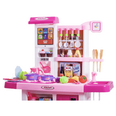 BB-Shop Interaktivní dětská kuchyňka s lednicí, růžová