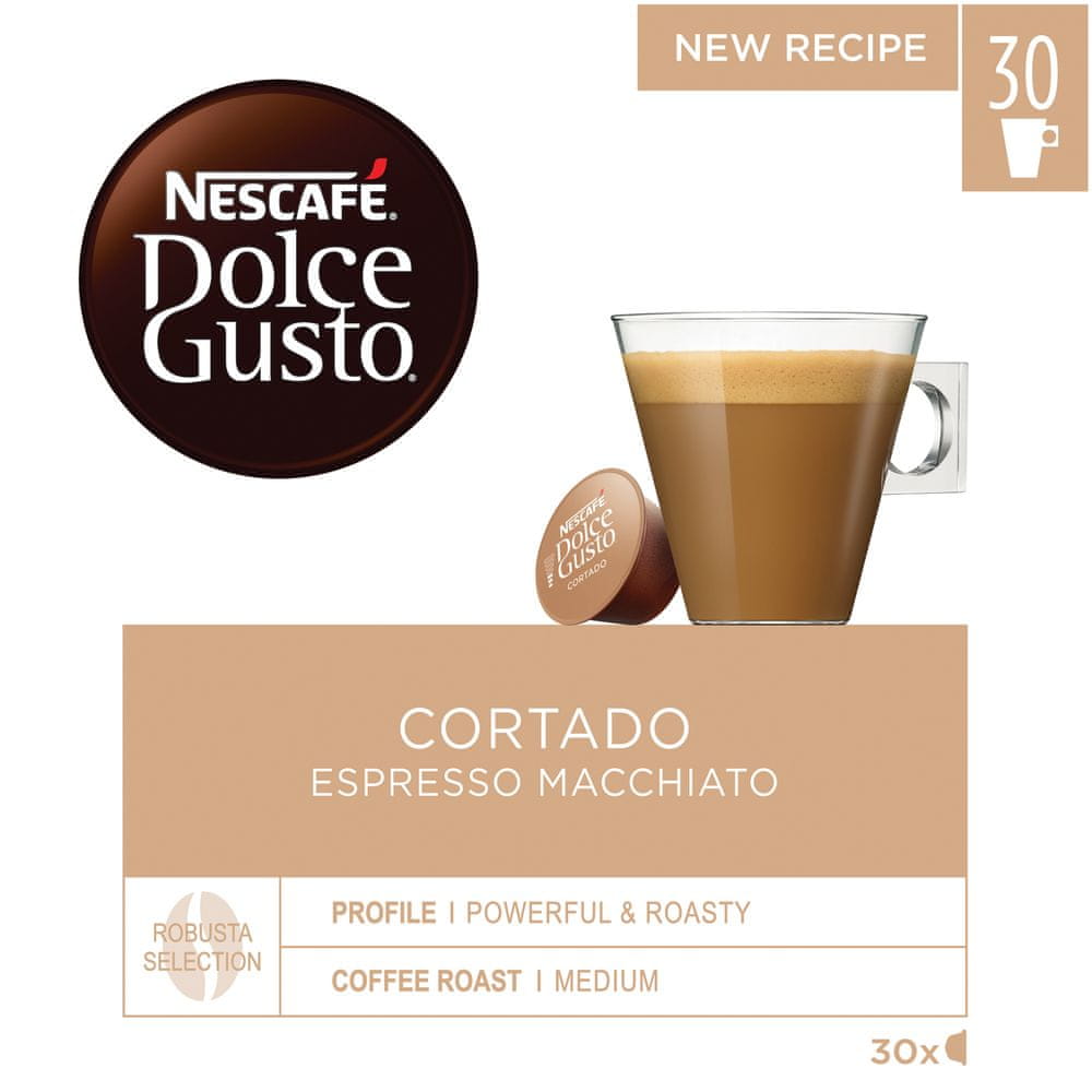 Levně NESCAFÉ Dolce Gusto Cortado – kávové kapsle – 30 kapslí v balení