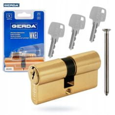 Gerda 40/45 mosazná vložka pro dveřní zámek s 3klíčovým klíčem