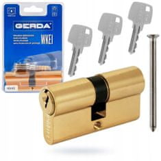 Gerda 40/45 mosazná vložka pro dveřní zámek s 3klíčovým klíčem