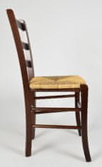 T M C S - sada 2 židlí Venezia bukového dřeva, lakované ořechovou barvou a sedák ze slámy