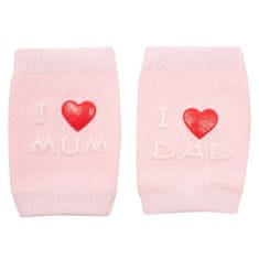 NEW BABY Dětské nákoleníky s ABS I Love Mum and Dad růžové