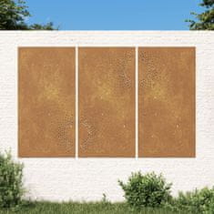 Petromila Zahradní nástěnné dekorace 3 ks 105x55 cm cortenová ocel Slunce