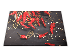 Glasdekor Skleněné prkénko sušené chilli - Prkénko: 40x30cm