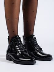 Pohodlné černé kotníčkové boty dámské płaski, černé, 41