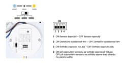 Ecolite Ecolite LED stropní svítidlo kruh HF senzor pohybu 24W 1960lm CCT IP44 bílé WCLR-HF/24W/CCT