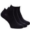 unisex sportovní ponožky sneaker bavlněné s ionty stříbra 94005 3pack, černá, 47-50