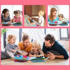 3D Montessori Interaktivní kniha pro děti, Senzorická Látková kniha | FIRSTBOOK