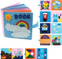 3D Montessori Interaktivní kniha pro děti, Senzorická Látková kniha | FIRSTBOOK