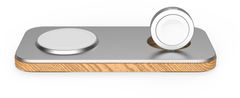 CubeNest 2v1 bezdrátová magnetická nabíječka K200, stříbrná
