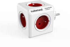 CubeNest PowerCube Original rozbočka-5ti zásuvka, červená