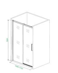 H K Posuvné sprchové dveře NERO 106-110 cm