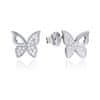 Stříbrné náušnice se zirkony Motýlci Popular 71053E000-30