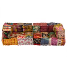 Petromila 2místný modulární pouf patchwork textil