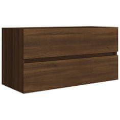 Greatstore Umyvadlová skříňka hnědý dub 90x38,5x45 cm kompozitní dřevo
