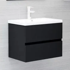 Vidaxl Koupelnová sestava černá kompozitní dřevo