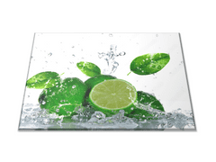 Glasdekor Krájecí podložka ovoce limetky a listí ve vodě 30x40cm - Prkénko: 40x30cm