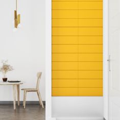 Greatstore Nástěnné panely 12 ks žluté 90 x 15 cm samet 1,62 m²