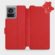 Mobiwear Kožené flip pouzdro na mobil Motorola Edge 30 Ultra - Červené - L_RDS