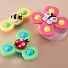 Spinner Toys - zábavná hrací sada s motivy zvířat - včela, motýl a kuřátko (3 v sadě)