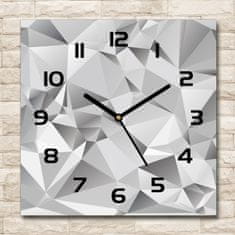 Wallmuralia Skleněné hodiny čtverec Abstrakce 3D černé 30x30 cm